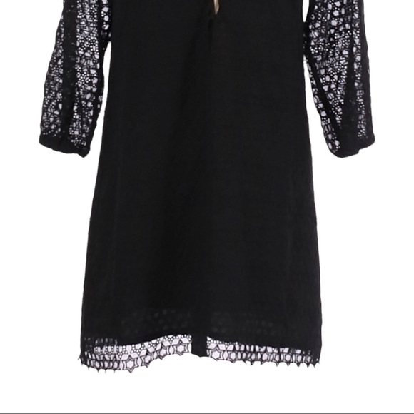 🌺 Little White Lies Urban Outfitters Ffion Black Lace Up Cover Up Dress Size XS - Picture 5 of 11
